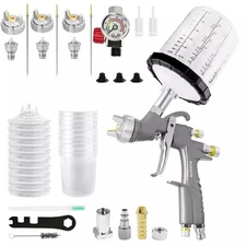 D1 LVLP Air Spray Gun Premium Kit 1.3/1.7/2.0mm Nozzle for Cars & House DIY P