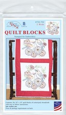 Jack Dempsey Stamped White Quilt Blocks 18"X18" 6/Pkg-2 Birds