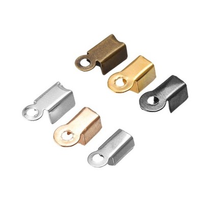 Pack Of 200 Leather Clip Tip Crimp Beads Connectors Cord Buckles For Crafting