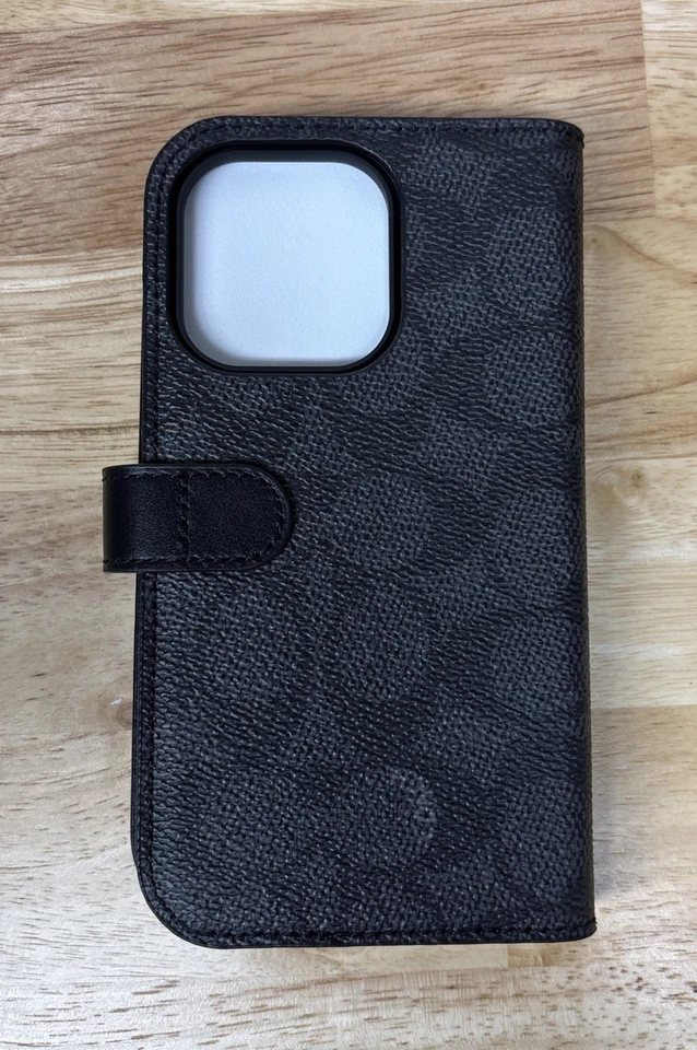 COACH Folio Wallet Case With Detachable Case For Apple iPhone 15 Pro, Charcoal - Image 3 of 4