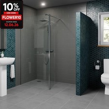 Modern 800mm Walk In Wet Room Shower Screen Return Panel Easy Clean 8mm Glass