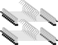Pant Hangers, 12 Pack Skirt Hangers with Clips Metal Trouser Clip Hangers