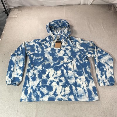 The North Face Jacket Mens Large Blue Class V 1/4 Zip Hooded Tie Dye Windbreaker