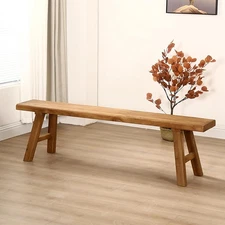 Farmhouse Indoor Wooden Living Room Dining Bench, Asian Natural Wood Kitchen ...