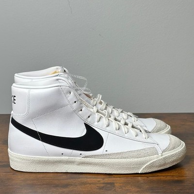 Nike Blazer Mid '77 White Black High Top Sneakers Men's Size 13 BQ6806-100