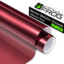 Maroon Chrome Vinyl - 12"X60" Glossy Mirror Adhesive Vinyl Roll Maroon Metallicv