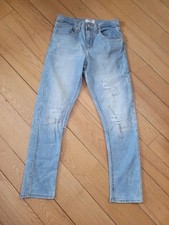 Girls Denizen Levi's Jeans Sz 12 Adjustable Waist Lightvwash Distressed NWOT 