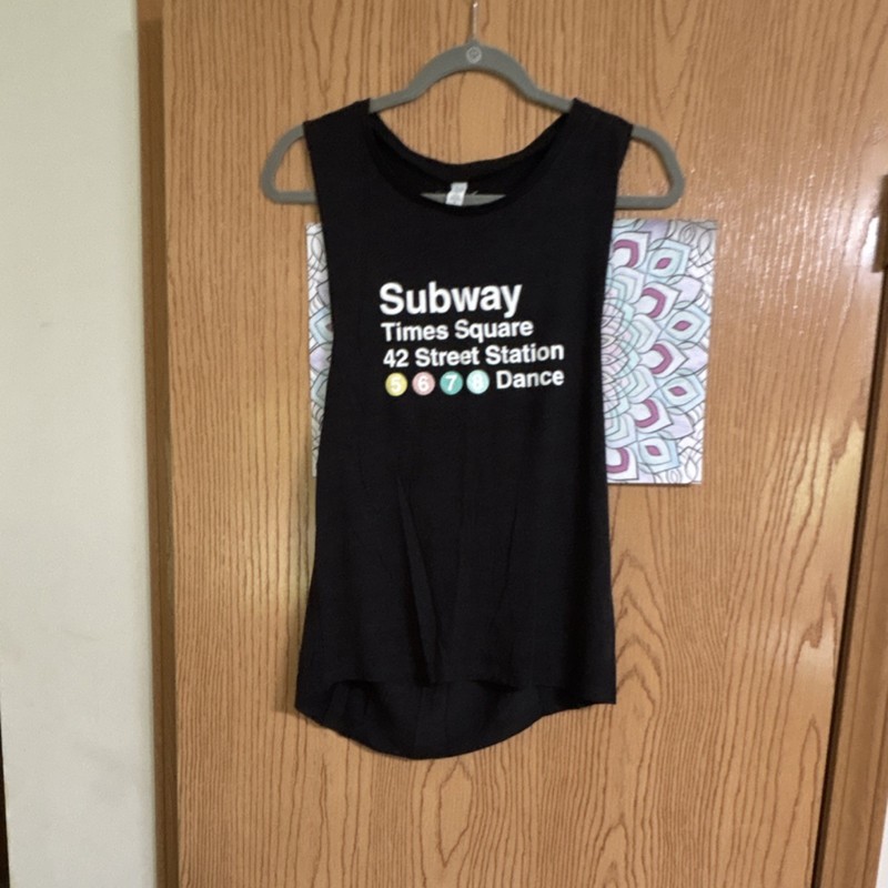 Capezio Black Women’s Sleeveless Dance Tank Top  Graphic Print Size M