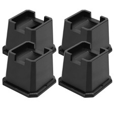 4 Pack 3 inch Heavy Duty Bed Risers Furniture Lifts for Caster Wheels Posts
