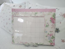 NEW LAURA ASHLEY SHABBY CHIC 17 MONTH PINK FLORAL DESK BLOTTER CALENDAR