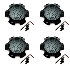 4 Atx Series Black Center Caps For 6l Xd798 Addict Xd800 Misfit Xd801 Crank