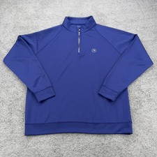 Holderness Bourne Dawson 1/4 Zip Pullover Mens Medium M Blue Golf Performance