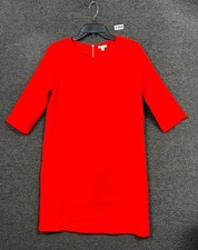 GAP Trapeze A-Line Shift Midi Dress Womes Size 2 Killer Tomato 3/4 Sleeve 