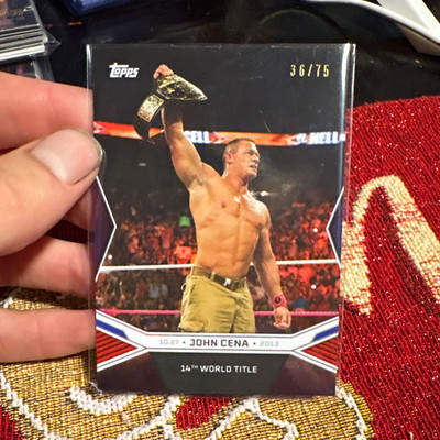 Topps 2013 WWE John Cena 14th World Title Serial Numbered 36/75 /75