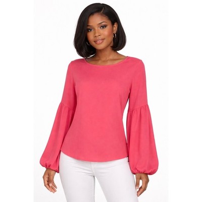 The Limited Coral Pink Puff Sleeve Blouse S Cottagecore Soft Femininity 50-00