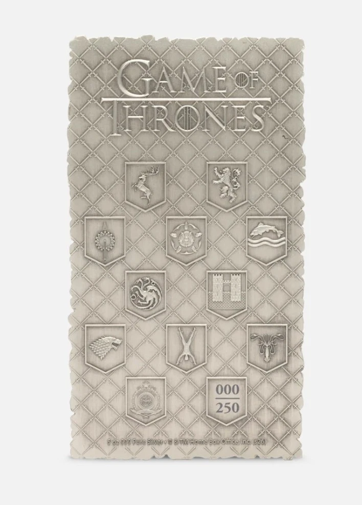 Game of Thrones MAP OF WESTEROS 5 Oz Silver Coin $10 Niue 2026 AGORO