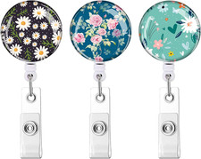 Retractable ID Badge Holder Nurse Badge Reels with Clip Name Card Holders for Of