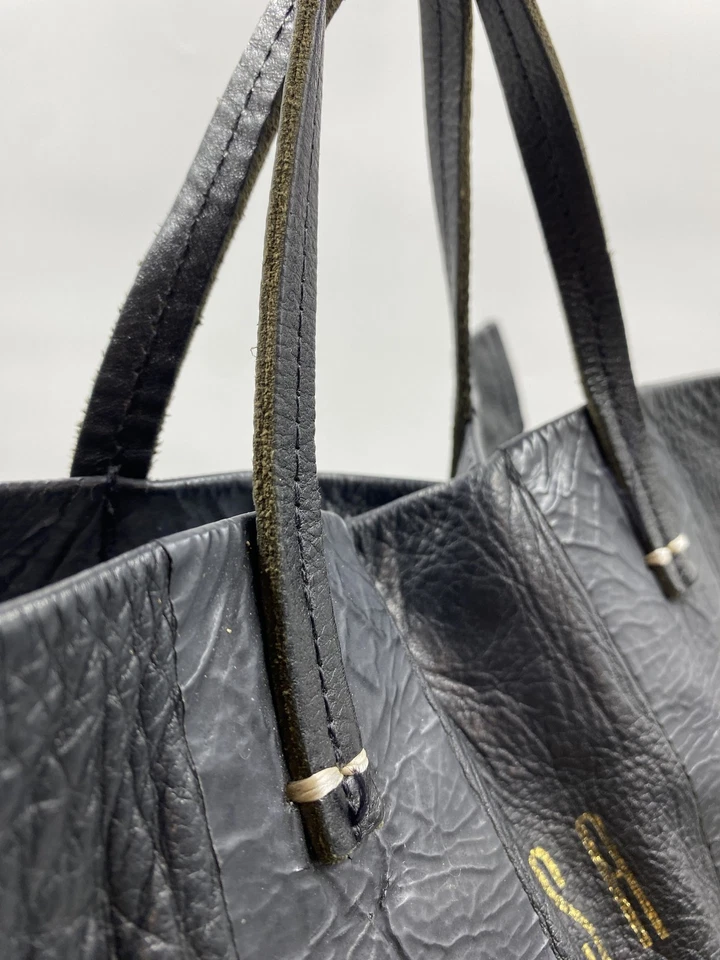 Clare V 黑色皮革大号手提包 — 第 4/4 张图片