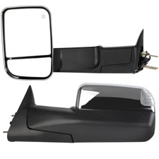 Towing Mirror Pair For Dodge Ram 1998-2002 Chrome Heated With Turn Signal Towing Mirror Pair For Dodge Ram 1998-2002 Chrome Heated With Turn Signal