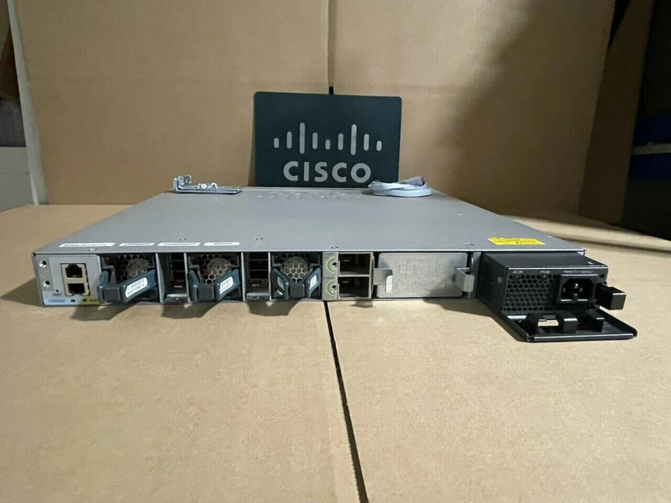 Cisco  WS-C3850-12X48U-L Switch 48 Port Gigabit PoE+ 1100W Single Pwr Supply - Image 4 of 4