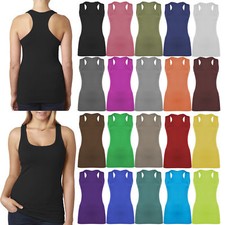 New Women Body con Muscle Vest Long Racer back Gym Stretch Plain Top 8-26