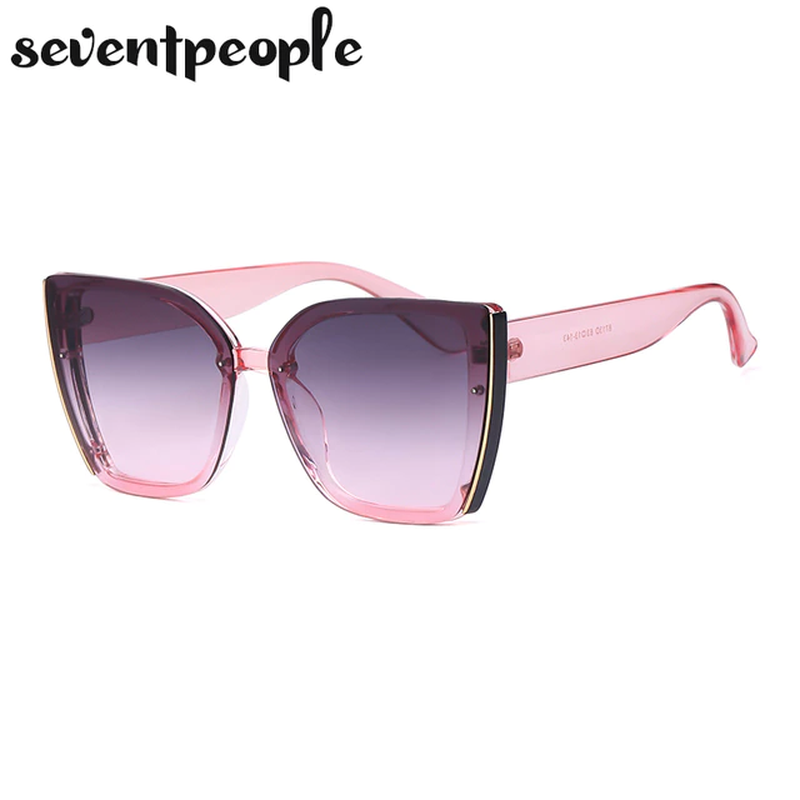 Oversized Cat Eye Sunglasses Women 2022 Luxury Brand Fashion Large Frame Square-image