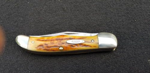 Vintage Case XX 5265 SAB Red Stag Folding Hunter Knife Early High Pull 40-55 Exc