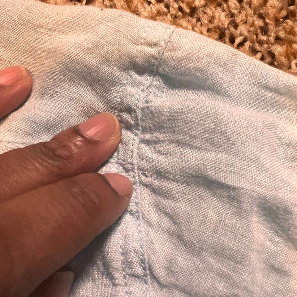 Túnica Jones New York de lino manga enrollable cuello en V informal 2X Foto 3 de 4