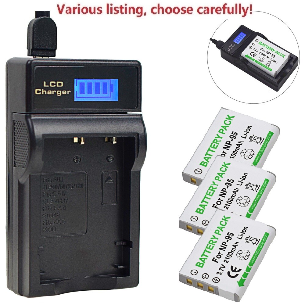 NP-95 Battery or LED USB Charger for Fujifilm FinePix F30,F31FD