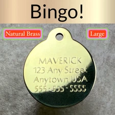 Custom Engraved Dog Tags Personalized Dog Collar Pet Tags Engraved NATURAL BRASS