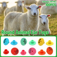 100PCS Number Round Ear Tag Animal Goat Sheep Pig Cow Cattle Livestock Labels AU