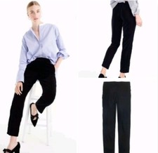 J. Crew Women's Size 0 Black Pull On Velvet Pant Ankle Pant Pristine Cond Dressy