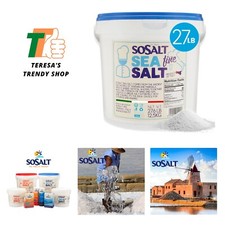 Fine Natural Sea Salt, 27.56 lbs 12.5 kg, Bulk, Foodservice, Resturant, Canni...