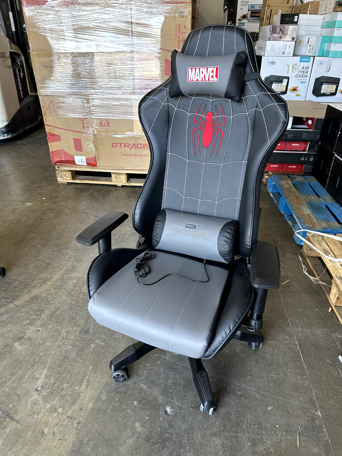 Spider-Man Gaming Chair with Massage Lumber Pillow
