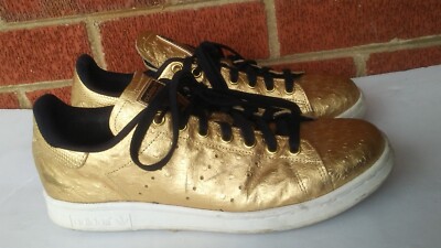 Adidas Stan Smith Size 9.5 Sneakers AQ4705 Gold Metallic  display picture 1