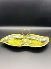 Vintage Santa Anita Ware Calif USA Pottery Mid Century MCM Serving Dish Green