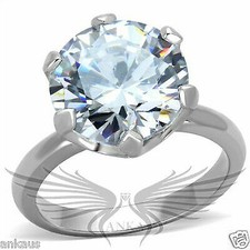 Brilliant 6.8Ct Round Cubic Zircon CZ AAA Engagement Ring 5 6 7 8 9 10 Tk1823