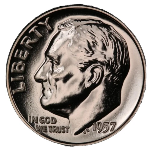 1957-P Roosevelt Dime-Choice Gem Proof Lustrous FAST FREE SHIPPING!