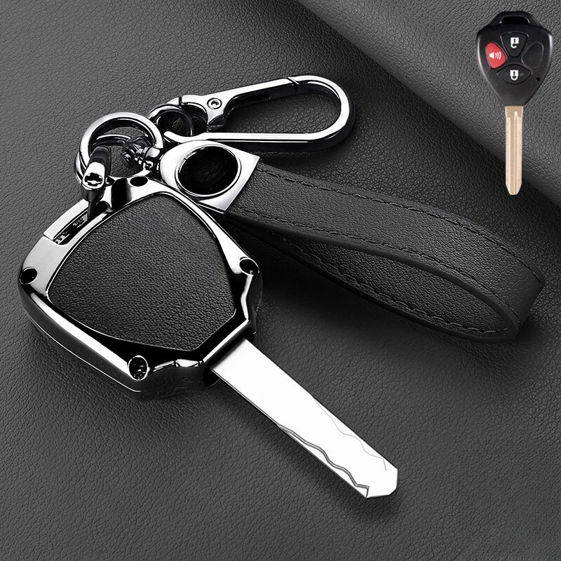 Zinc Alloy Leather Car Key Fob Case Cover For Toyota Matrix RAV4 Yaris 2006-2011 - Image 4 of 4