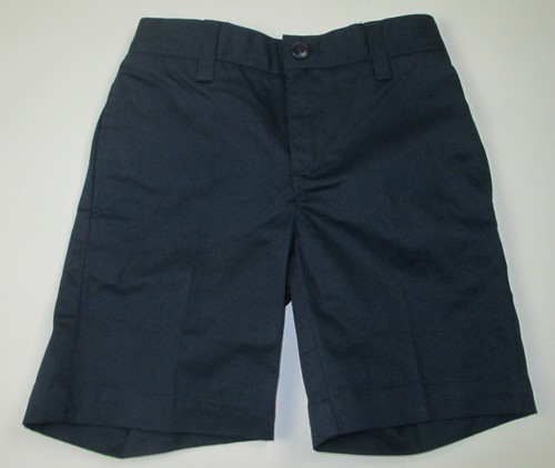 LANDS END Classic Navy School Uniform Plain Front Chino Shorts Boys 4 NEW