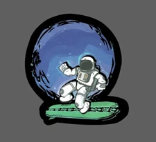 Surfing Astronaut Sticker Space Waterproof Surf Ocean Tropical Gift NEW