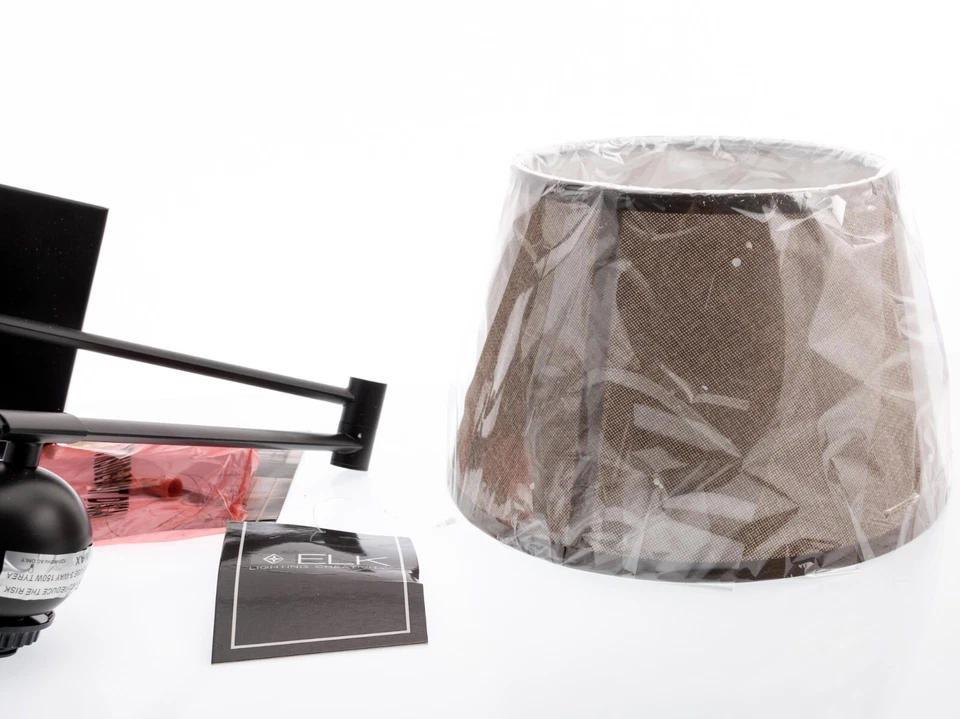 Aplique basculante de 1 luz Elk Home acabado bronce envejecido con tono de lino beige 10291/1 Foto 4 de 4