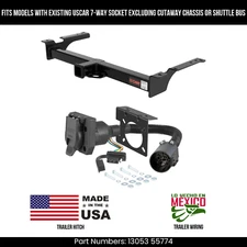 For 04-06 E250 Trailer Hitch w/ 7 Pin Wiring Fit w/ USCAR Plug Std. Vans Curt 5K