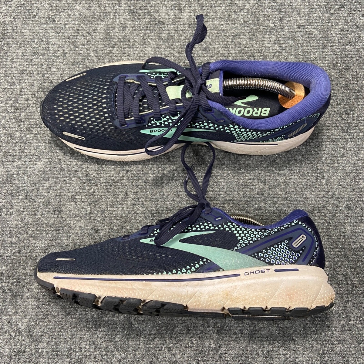 Brooks Running Shoes Mens 9 Blue White Ghost 14 Slip  display picture 3