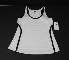 New K-Swiss White Black Trim Racerback Shell Tank UV Protect Small W9