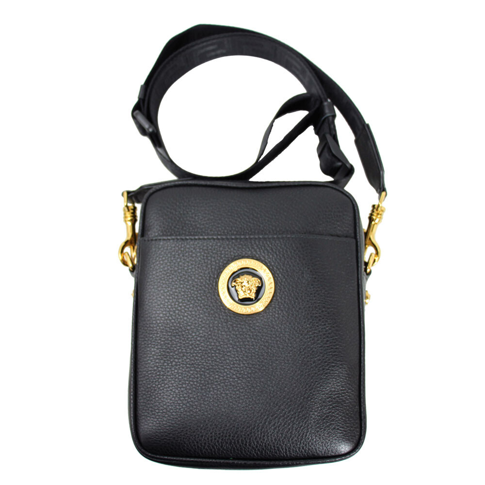 BRAND NEW VERSACE BLACK LEATHER CROSSBODY SHOULDER BAG BRAND NEW VERSACE BLACK LEATHER CROSSBODY SHOULDER BAG