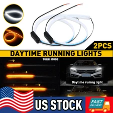 2X 60cm 24" DRL LED Headlight Strip Light Daytime Running Sequential Turn Signal