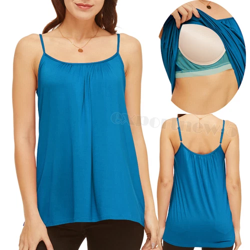 Women Plus Size Tank Tops Loose Casual Summer Top Pleated Flowy Adjustable Strap - Picture 18 of 55