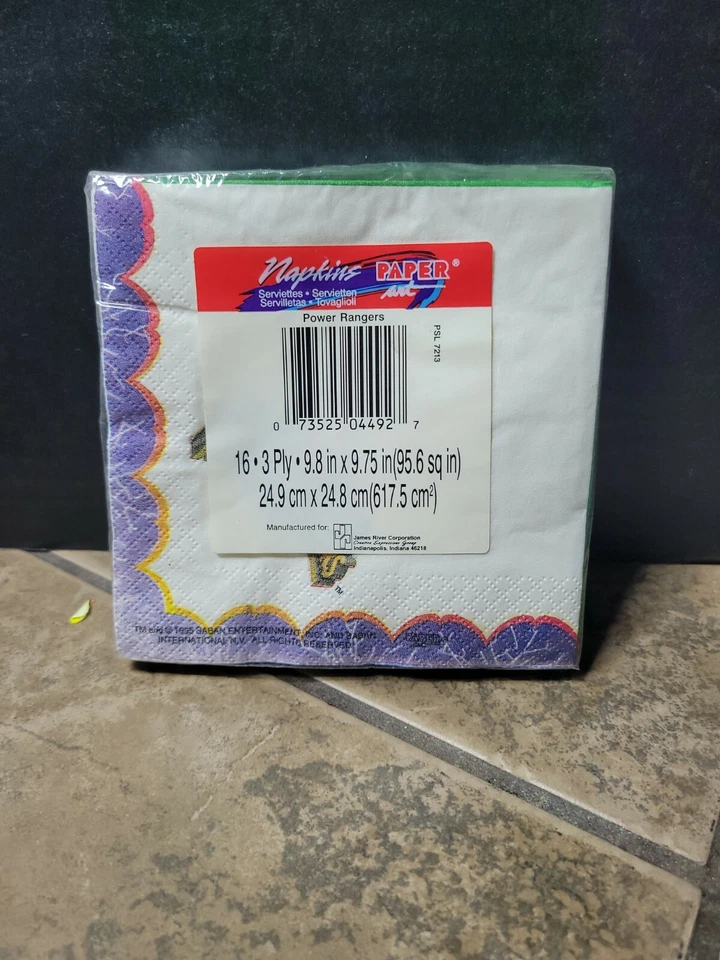 Servilletas Power Rangers Dino 16 unidades 1995 nuevas de colección. 9.8"x9.75" Saban  Foto 3 de 4