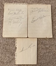 LOT OF (8) VINTAGE 1949 CHICAGO CUBS AUTOGRPAHS SIGNATURES ON ALBUM PAGES